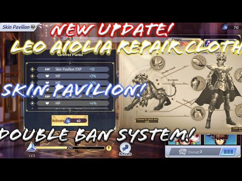 Saint Seiya: Awakening - New Update: Skin Pavilion! Leo Repair Cloth Train Hall! And Double Ban PvP!