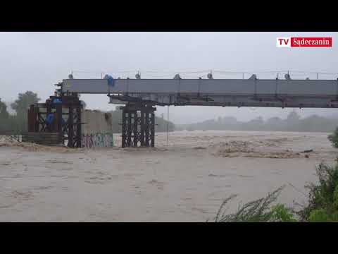 Dunajec w Nowym Sączu - aktualny stan wody w dniu 19.07.2018