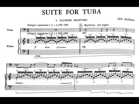 Don Haddad - Suite For Tuba [Score Video]