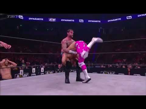 Cm Punk hits a tombstone pile driver on Max Caster (Revenge for Will Smith Slap Rap)