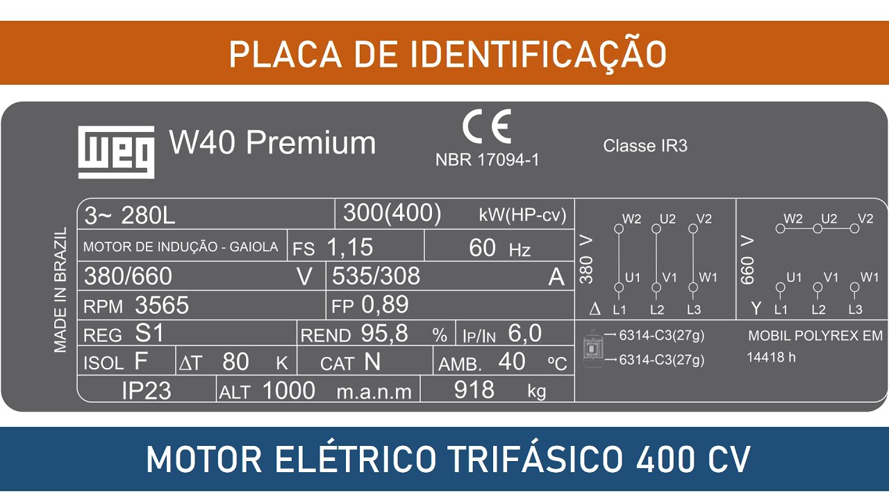 Placa de Identificação de Motores Elétricos - Análise e Interpretação