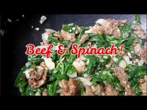 EASY ASIAN STYLE BEEF & SPINACH| COOK WITH ME!