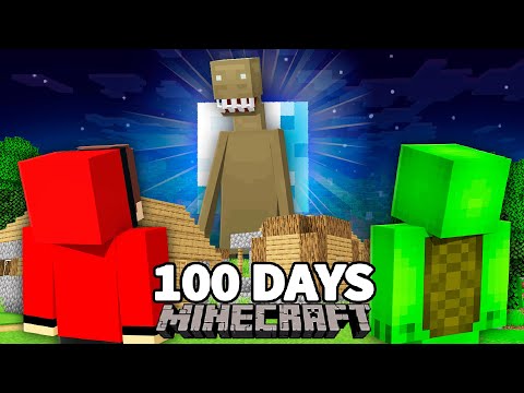 JayJay & Mikey - Maizen - We Survived 100 Days From Giant CAVE DWELLER in Minecraft Challenge - Maizen  JJ and Mikey