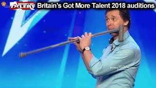 Simone Wood  Plays “I Would Walk 500 Miles” on Cane Flute  Britain's Got More  Talent 2018 BGT
