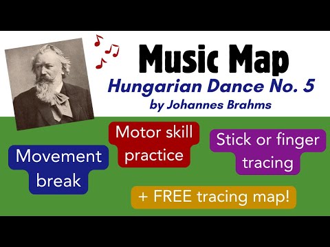 Musical Tracing Map - Brahms Hungarian Dance No. 5 - Brain Break and Movement Activity