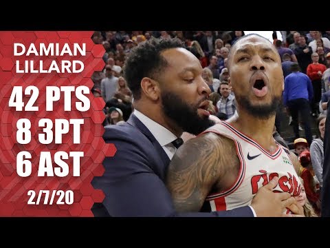 Damian Lillard irate goaltending not called late in 42-point game vs. Jazz | 2019-20 NBA Highlights