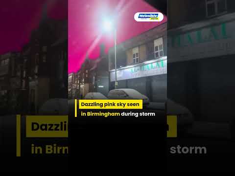 Birmingham Sky Turns Pink Amid Snowfall as Storm Goretti Hits the UK