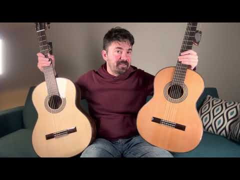 Spruce vs Cedar top classical guitars Saers S9 model
