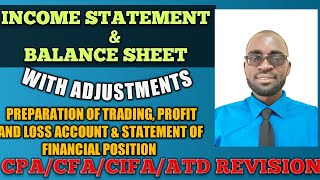 Trading,Profit and Loss Account & Balance Sheet with Adjustments//Statement of Financial Position