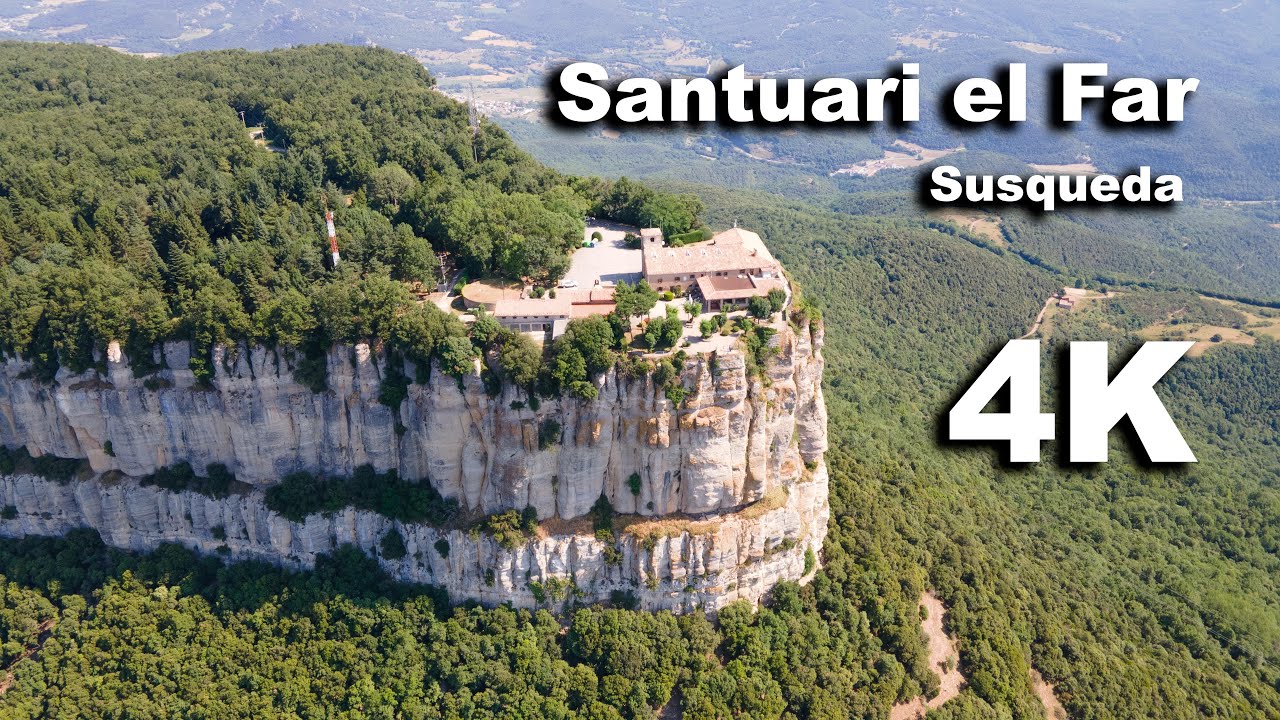 Santuari del Far (Santuari de la Mare de Déu del Far) - Vistas Aéreas preciosas - Cataluña, España