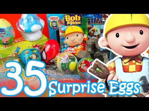 35 Surprise Eggs for kids! Unboxing Bob, Peppa, Donald, Toys Story, Chima, Transformer, Cars etc Video