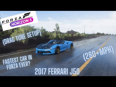 FORZA HORIZON 5 - 2017 FERRARI J50 (DRAG TUNE SETUP) (280+MPH) FASTEST CAR EVER?