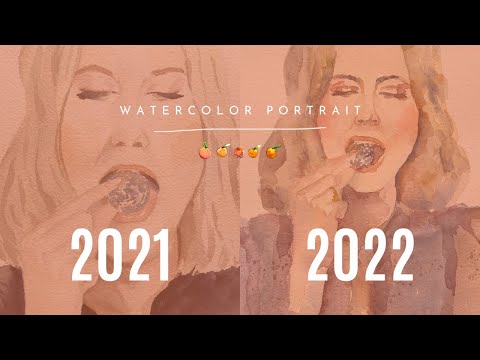 EVOLUTION OF A WATERCOLOR PORTRAIT 2021 vs 2022