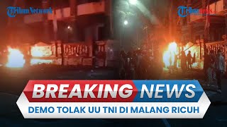 BREAKING NEWS: Demo Tolak UU TNI di DPRD Malang Ricuh, Polisi Pakai Water Cannon Pukul Mundur Massa