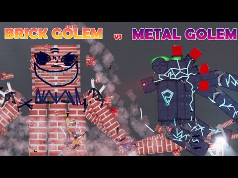 BRICK GOLEM vs METAL GOLEM - People Playground 1.21.3