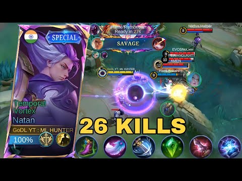 26 KILLS NATAN BEST BUILD 2025 || BUILD TOP 1 GLOBAL NATAN GAMEPLAY~ MLBB