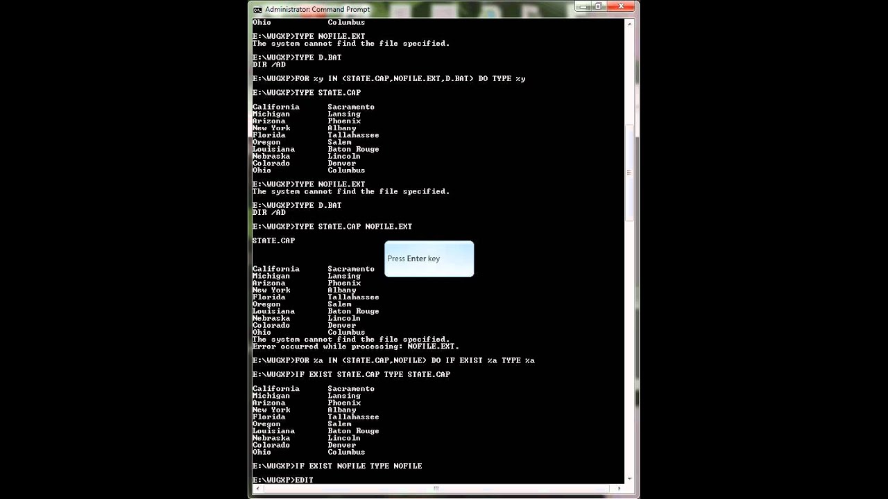 CIS 151 Advanced Batch Files