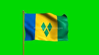 Saint Vincent and the Grenadines National Flag | World Countries Flag Series | Royalty Free Footages