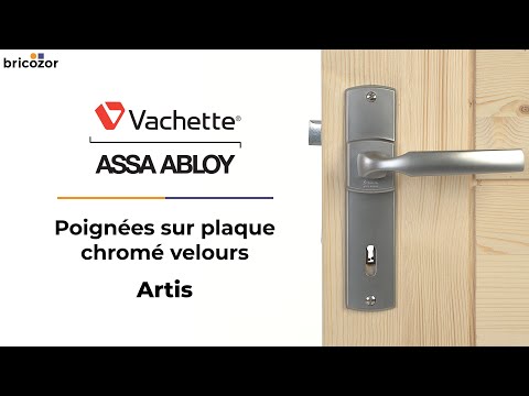 Poignées de porte sur plaques - entraxe 165 mm - chromé velour - Artis VACHETTE