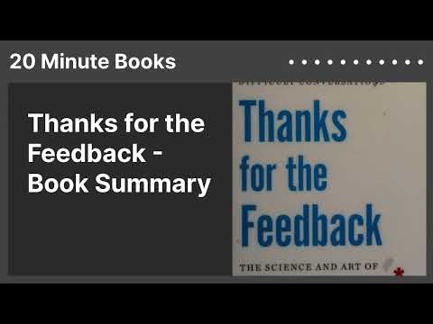 Thanks for the Feedback - Book Summary