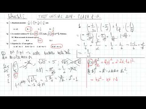 Test evaluare initiala clasa 8-a matematica.