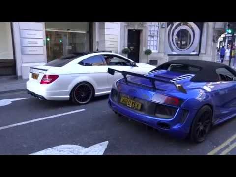 Epic Rev Battle - C63 AMG vs Audi R8 V10 in London