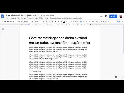 Google docs; rubriker och brödtext