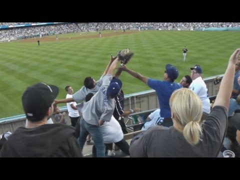 Kevin Catches Mark Ellis' 97th Career Home Run - Dodger Stadium 8-25-12