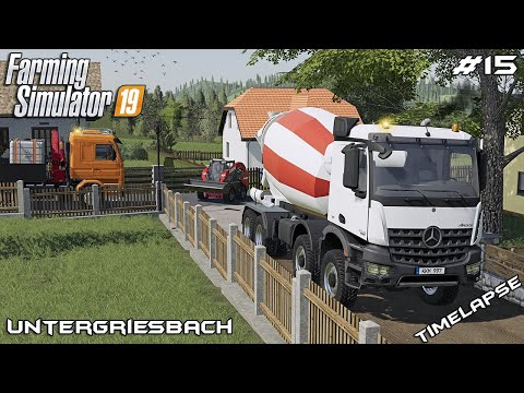 Pouring concrete driveways | Lawn Care on Untergriesbach | Farming Simulator 19 | Episode 15