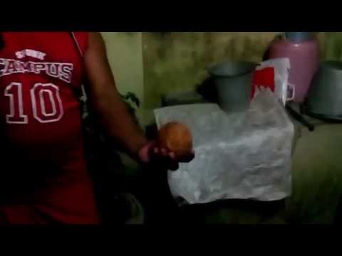 Breaking coconut with nunchucks