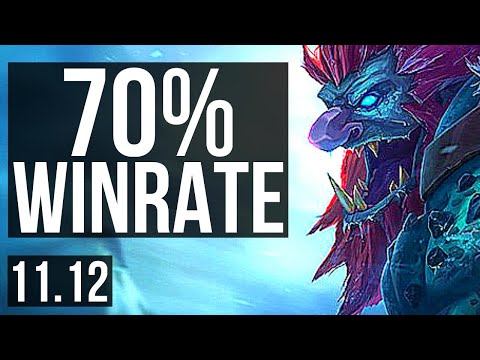 TRUNDLE & Kog'Maw vs GRAGAS & Draven (SUPPORT) | 70% winrate, 0/0/6 | NA Master | v11.12