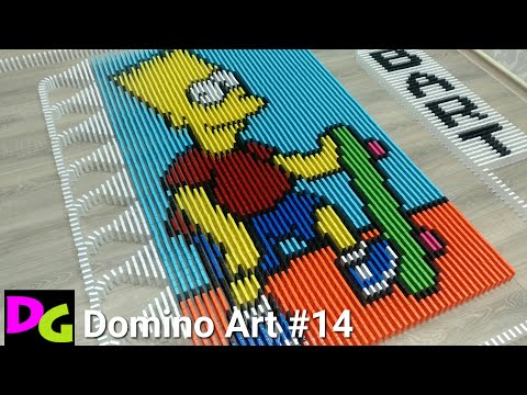 BART SIMPSON made from 6,000 dominoes / The Simpsons / Domino Art #14
