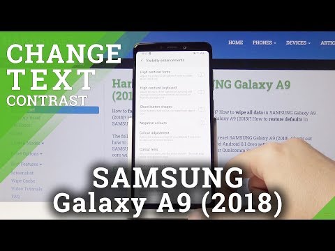 How to Set High Contrast Text in SAMSUNG Galaxy A9 2018 – Change Text Contrast