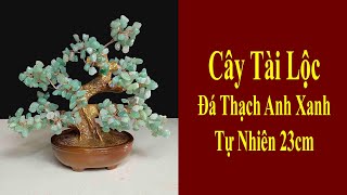 Cây Tài Lộc Đá Thạch Anh Xanh Tự Nhiên 23cm Trang Trí Phong Thuỷ