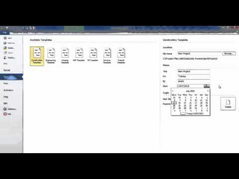 Powerproject Lesson 1 - Create a new project