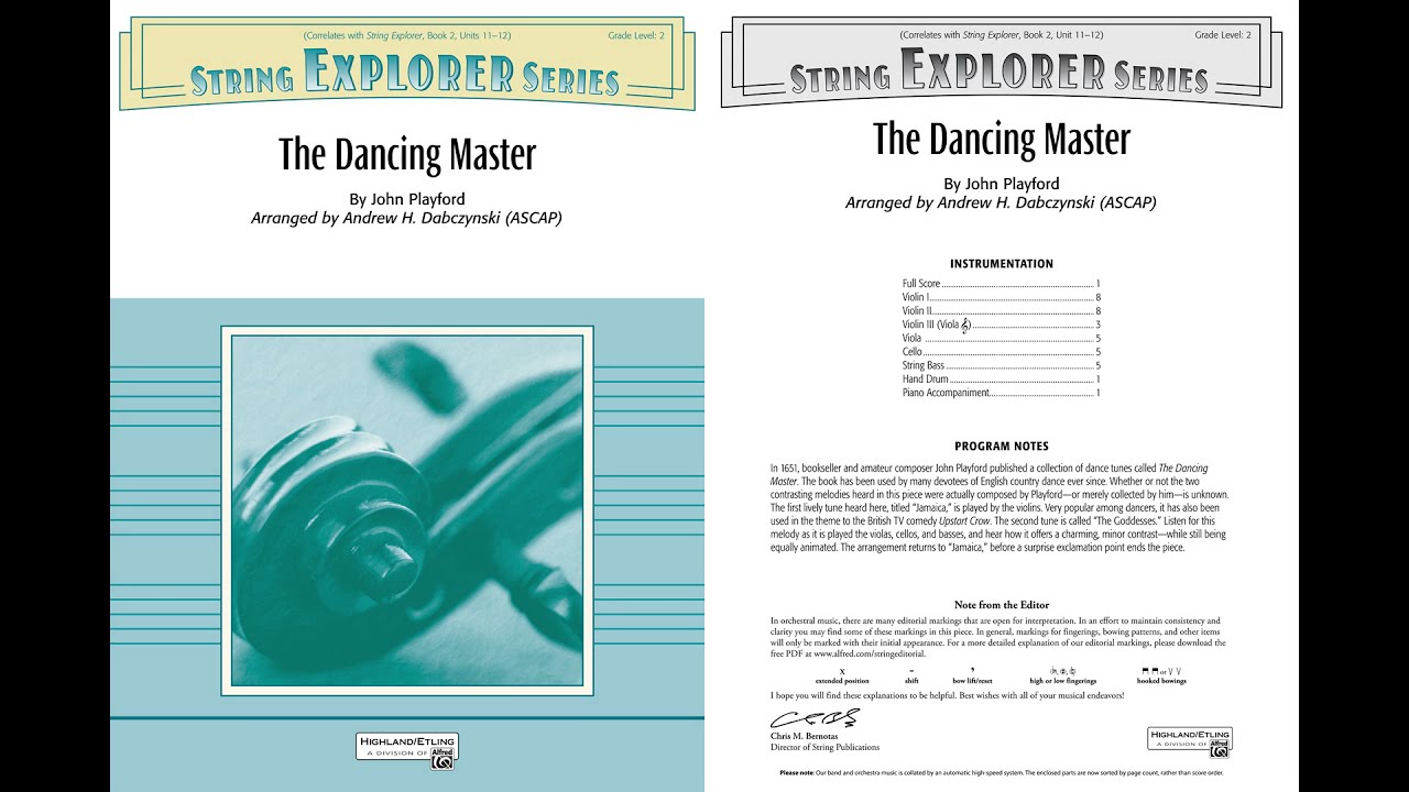 The Dancing Master, arr. Andrew H. Dabczynski – Score & Sound