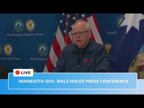 Minnesota Gov. Tim Walz holds a briefing following deadly shooting in Minneapolis