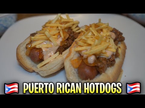 How To Make Puerto Rican Hot Dogs! (EASY)