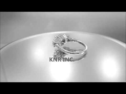 18K WHITE GOLD ASSCHER AND  ROUND CUT DIAMOND ENGAGEMENT RING 2.58CTW - KNR INC - 779.1