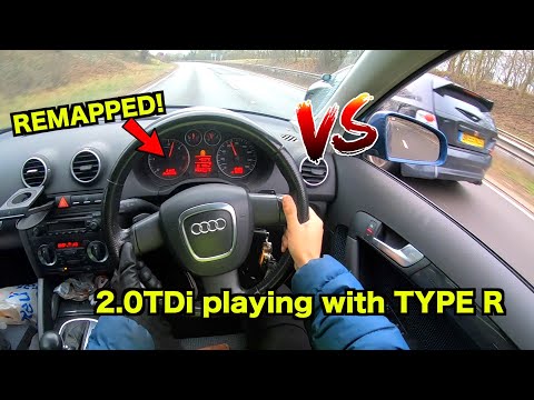 The SALVAGE Audi A3 2.0TDI IS TUNED!? IT UPSETS A TYPE R HOW!?