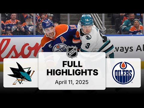 NHL Highlights | Sharks vs. Oilers | April 11, 2025