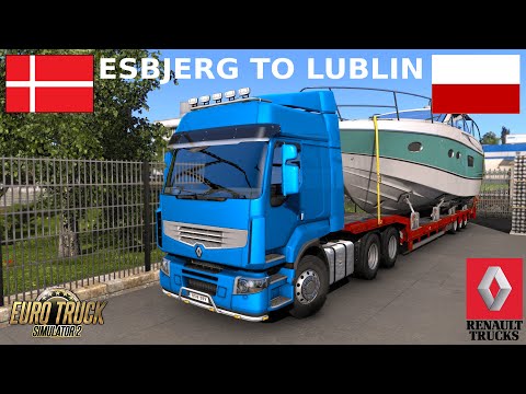 Esbjerg (DK) - Lublin (PL) Timelapse | Renault Premium High Roof | Euro Truck Simulator 2 1.38