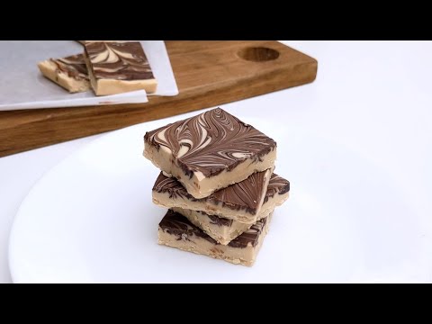 Easy 3 Ingredient Chocolate Peanut Butter Fudge | Tiger butter fudge Recipe