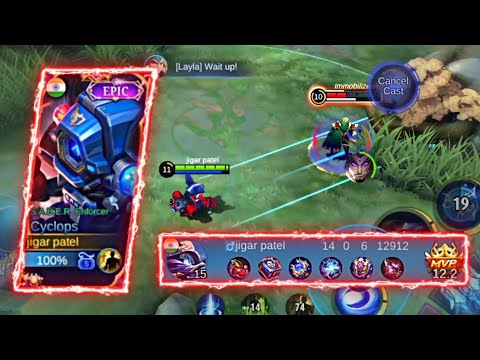 CYCLOPS NONSTOP LEGENDARY !! 14 KILLS !! NO DEATH !! CYCLOPS BRUST DAMAGE BEST BUILD 2022 | MLBB