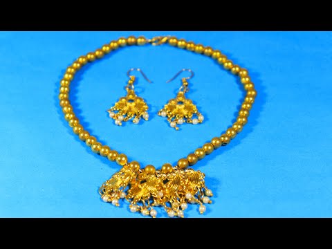 Beautiful necklace and earing set making for girl/ Jewelry set making/ antique jewelry set making