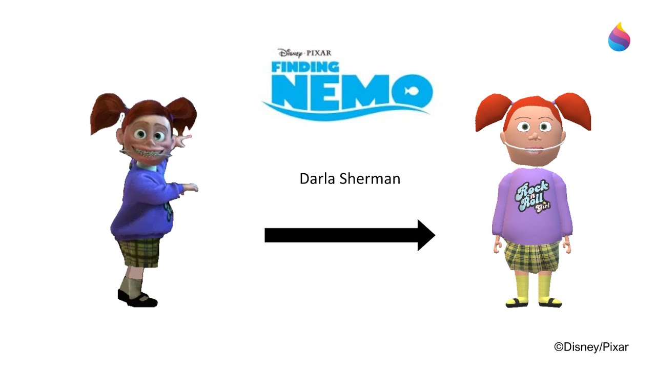 Paint 3D Tutorial: Darla Sherman ~ Finding Nemo (2003)