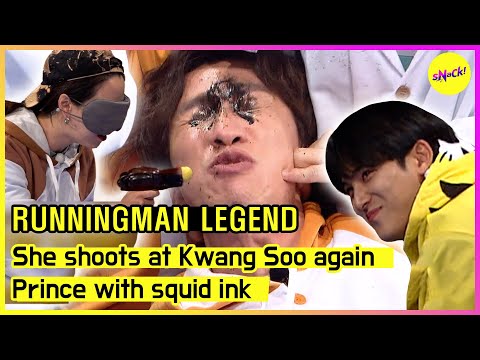 [RUNNINGMAN] She shoots at Kwang Soo again Prince with squid ink (ENGSUB)
