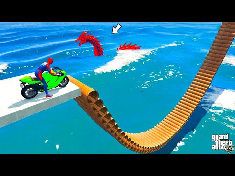 الأبطال الخارقين يركبون الأنابيب الحديدية ويسقطون ع - Superheroes ride iron pipes and fall to sharks