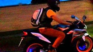 Honda CBR with neon LED wheels