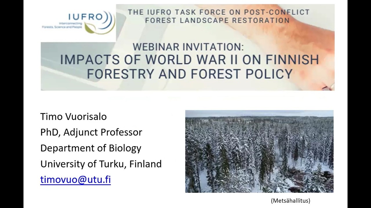 Webinar on Impacts of World War II on Finnish Forestry and Forest Policy